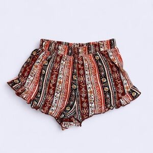 Windsor Multicolor Boho Chic Patterned Mini Shorts Size Small